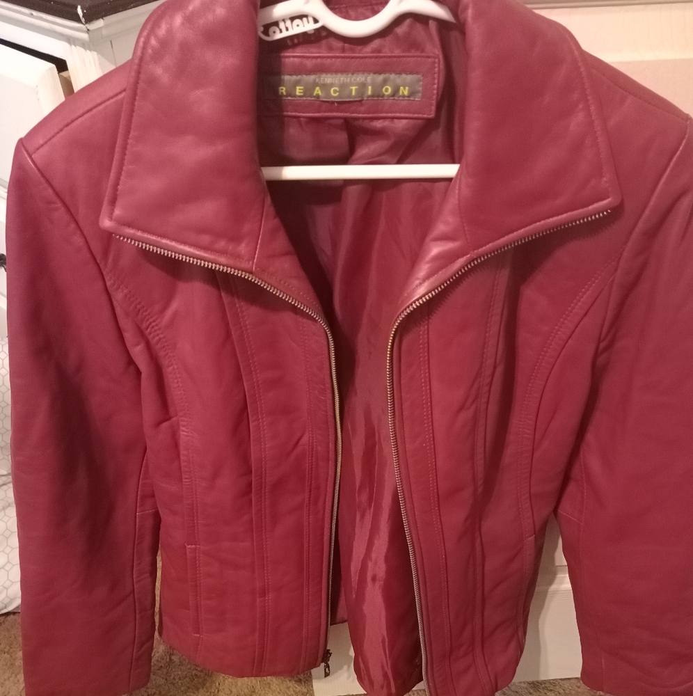 Red leather jacket